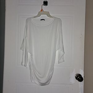 Nally & Millie Cream Ruched Women's Blouse